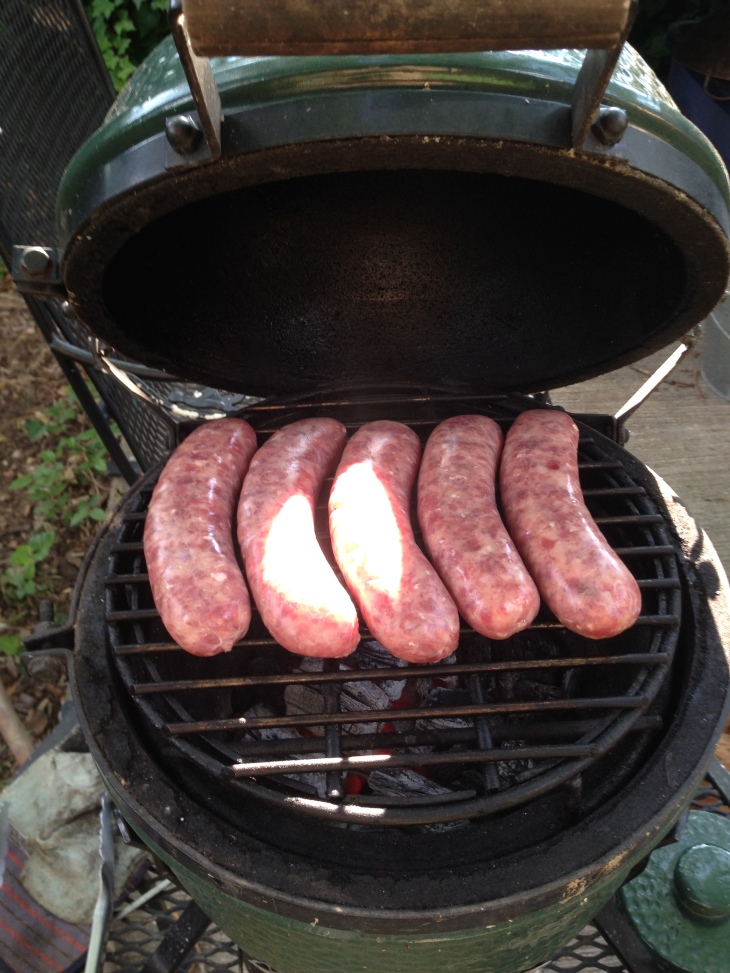 Firing up the Mini BGE for some brats